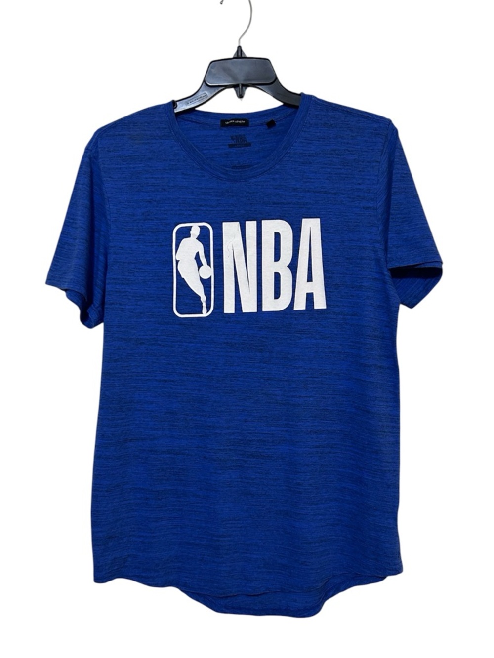 NBA Men’s Royal Blue Marled Longer Length Graphic T-Shirt